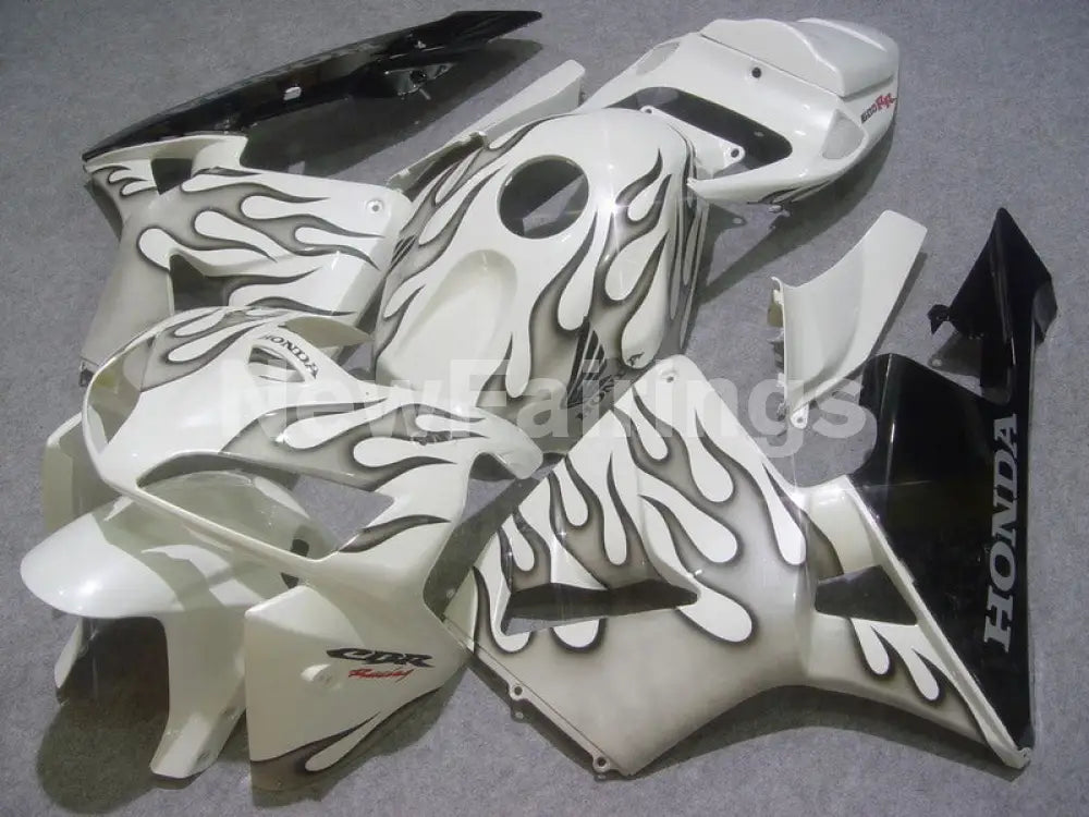 White and Grey Flame - CBR600RR 05-06 Fairing Kit