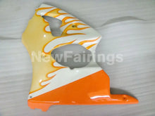 Cargar imagen en el visor de la galería, White and Orange Flame - NINJA ZX-6R 00-02 Fairing Kit