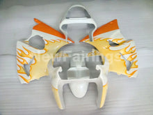 Cargar imagen en el visor de la galería, White and Orange Flame - NINJA ZX-6R 00-02 Fairing Kit