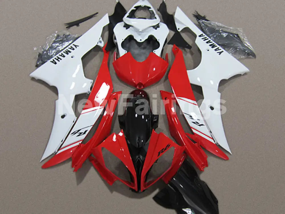 White Red and Black Factory Style - YZF-R6 08-16 Fairing Kit