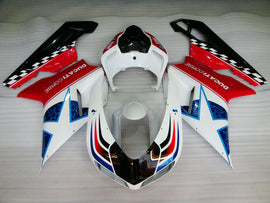 White and Red Black Star - Ducati 848/1098/1198 07-11 Fairing Kit