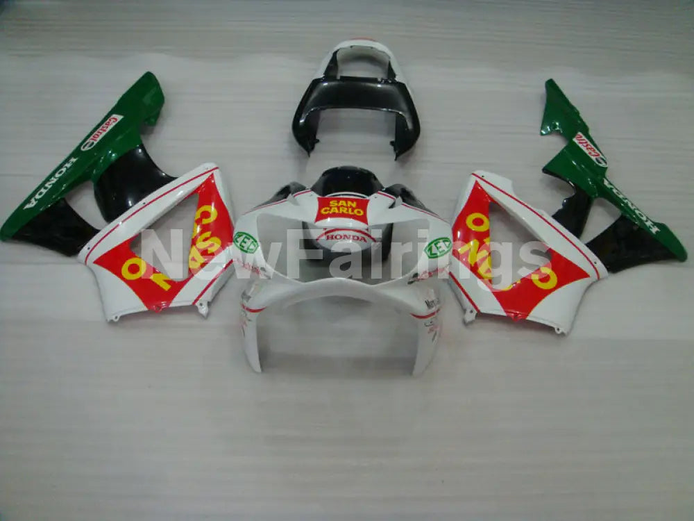 White and Red Green Castrol - CBR 929 RR 00-01 Fairing Kit