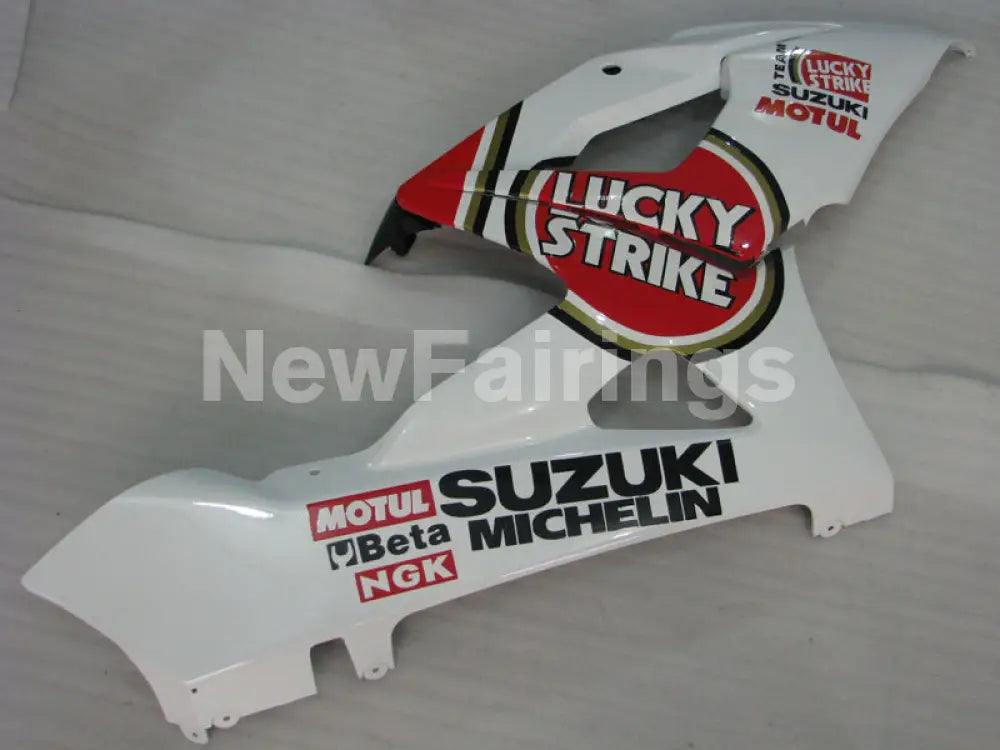 White and Red Lucky Strike - GSX-R1000 05-06 Fairing Kit