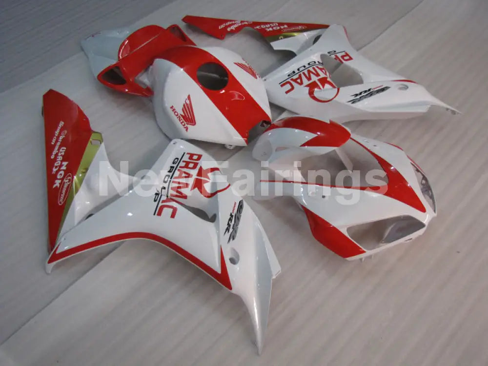 White and Red PRAMAC - CBR1000RR 06-07 Fairing Kit