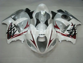 White Silver and Wine red Factory Style - GSX1300R Hayabusa 99-07 Fairing Kit