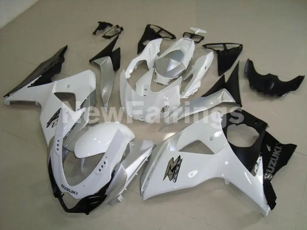 White and Silver Black Factory Style - GSX-R1000 09-16 Fairing Kit