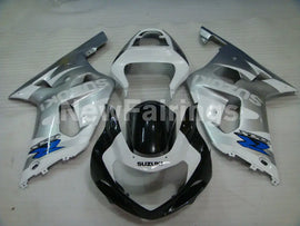 White and Silver Black Factory Style - GSX-R600 01-03 Fairing Kit