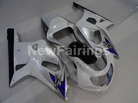 White Silver and Black Factory Style - GSX-R600 01-03 Fairing Kit