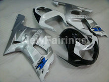 Cargar imagen en el visor de la galería, White and Silver Black Factory Style - GSX-R600 01-03 Fairing Kit