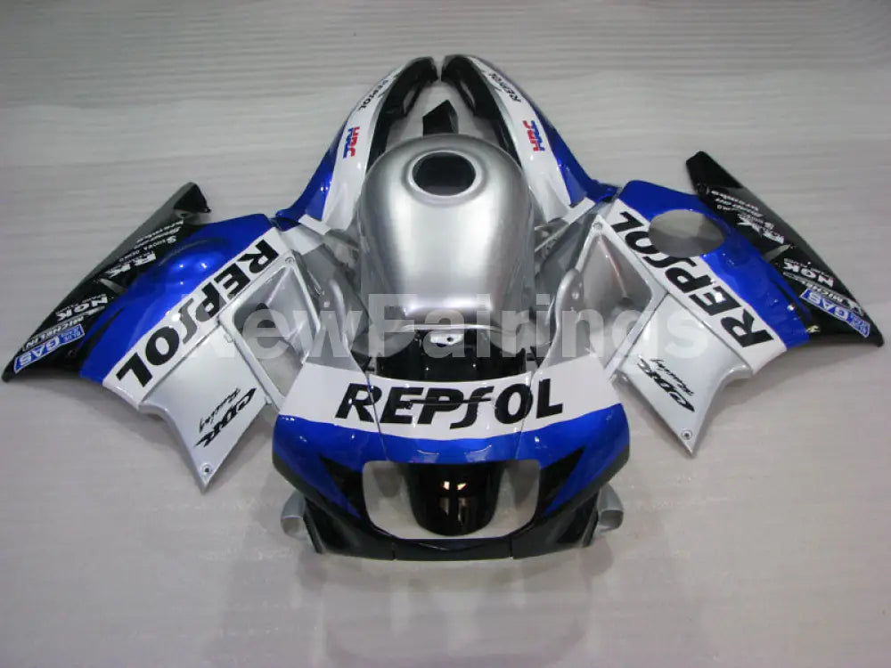 White and Silver Blue Repsol - CBR600 F2 91-94 Fairing Kit