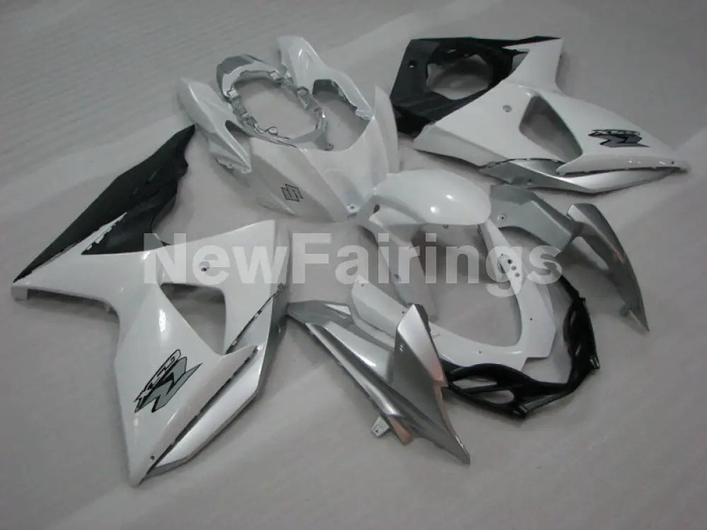 White and Silver Matte Black Factory Style - GSX-R1000 09-16 Fairing Kit