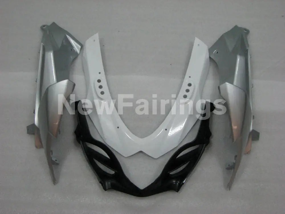 White and Silver Matte Black Factory Style - GSX-R1000 09-16 Fairing Kit
