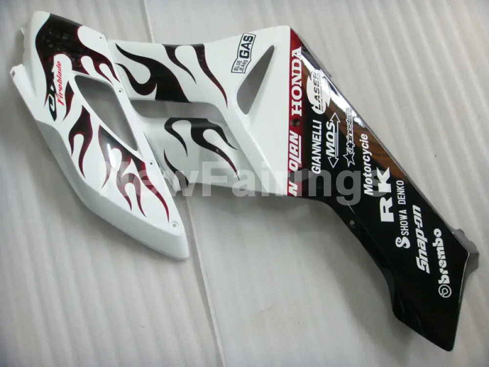 White and Wine Red Flame - CBR1000RR 04-05 Fairing Kit