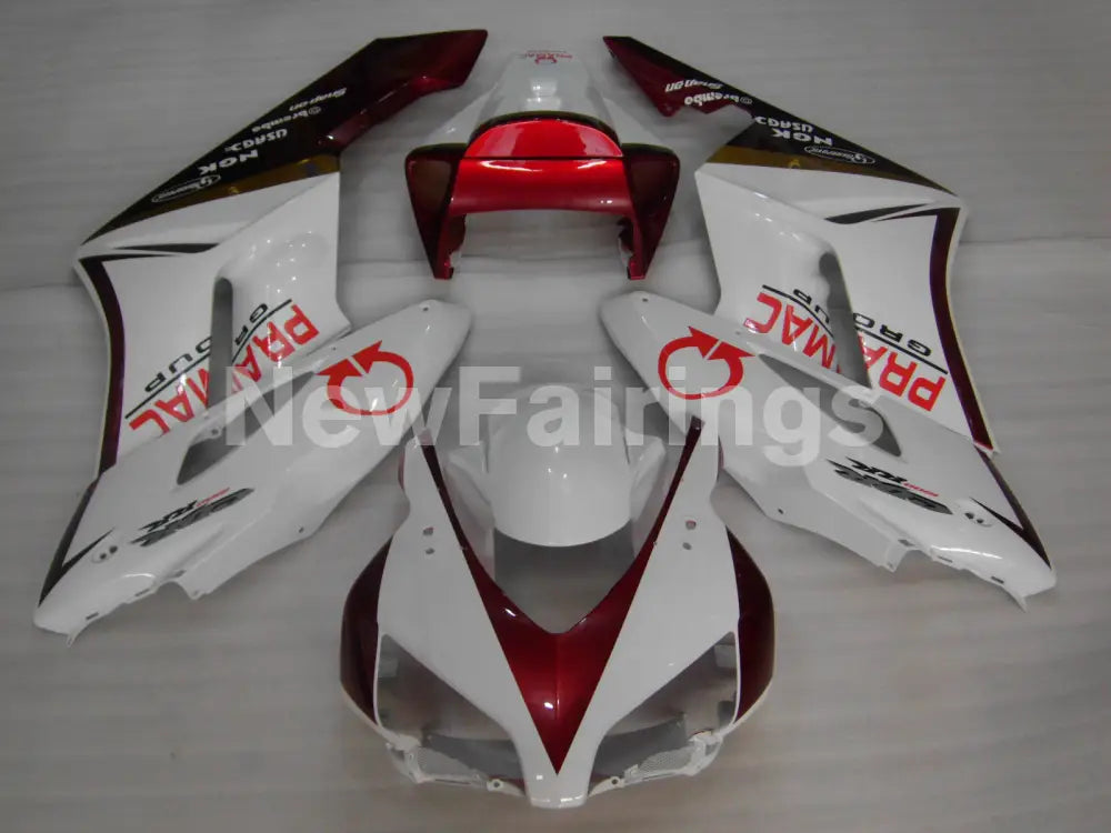 White and Wine Red PRAMAC - CBR1000RR 04-05 Fairing Kit