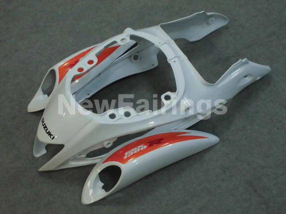 White with orange decals Factory Style - GSX1300R Hayabusa 08-20 Fairing Kit