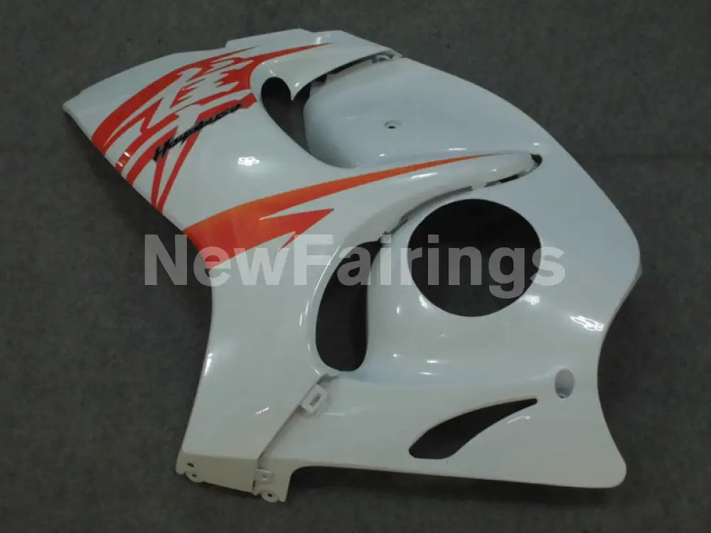 White with orange decals Factory Style - GSX1300R Hayabusa 08-20 Fairing Kit