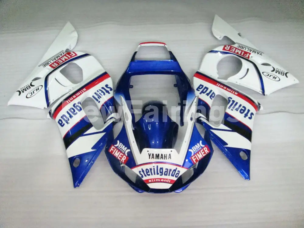 Whte and Blue Sterilgarda - YZF-R6 98-02 Fairing Kit