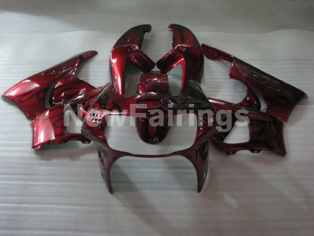 Wine Red and Black Flame - CBR 919 RR 98-99 Fairing Kit