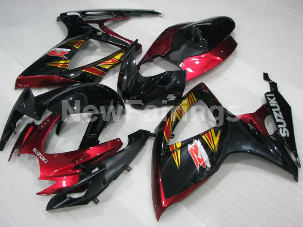 Wine Red and Black Golden Factory Style - GSX-R750 06-07 Fairing Kit