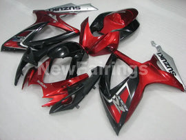 Wine Red and Black Silver Factory Style - GSX-R600 06-07 Fairing Kit