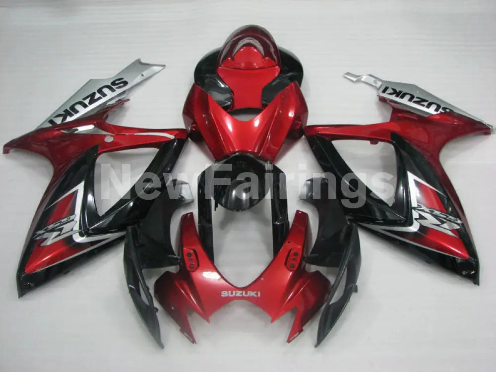 Wine Red and Black Silver Factory Style - GSX-R750 06-07 Fairing Kit