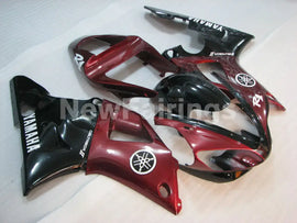 Wine Red and Black White Factory Style - YZF-R1 00-01 Fairing Kit