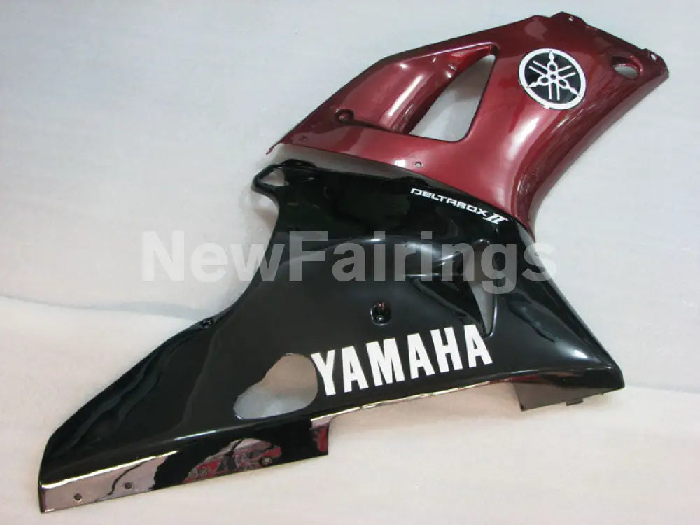 Wine Red and Black White Factory Style - YZF-R1 00-01 Fairing Kit
