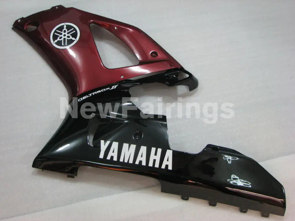 Wine Red and Black White Factory Style - YZF-R1 00-01 Fairing Kit