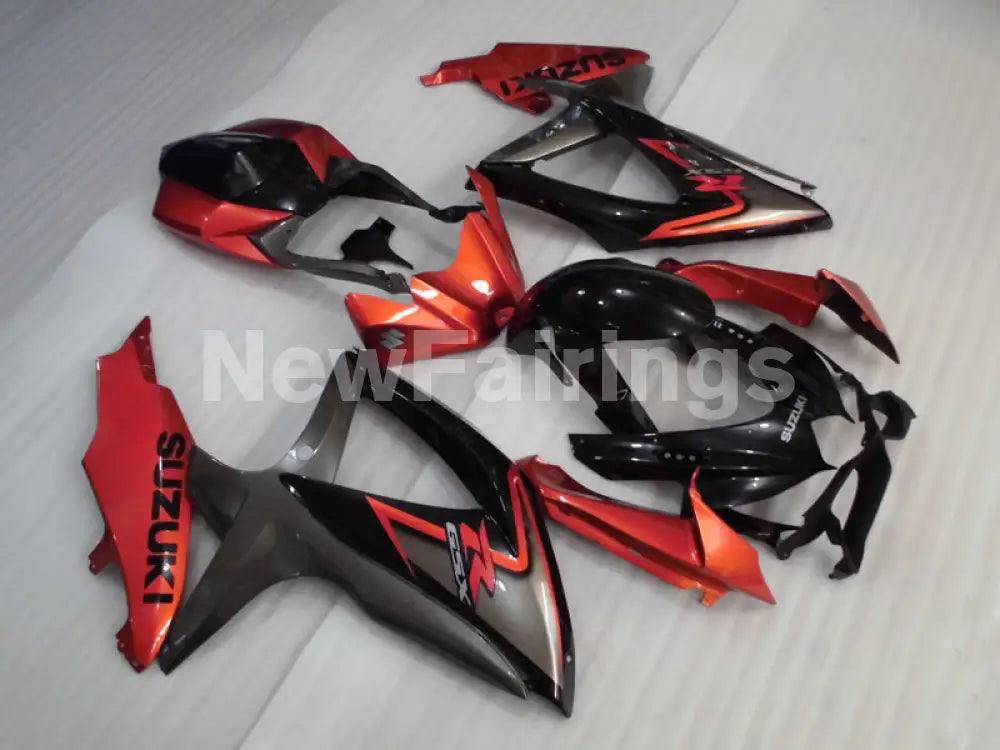 Wine Red and Grey Black Factory Style - GSX-R600 08-10 Fairing Kit