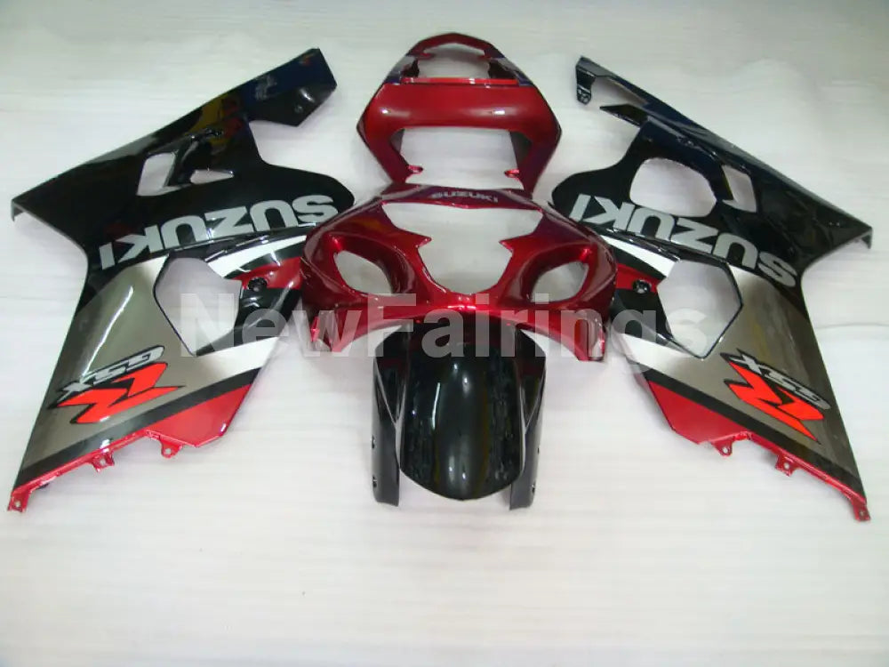 Wine Red and Grey Black Factory Style - GSX-R750 04-05 Fairing Kit