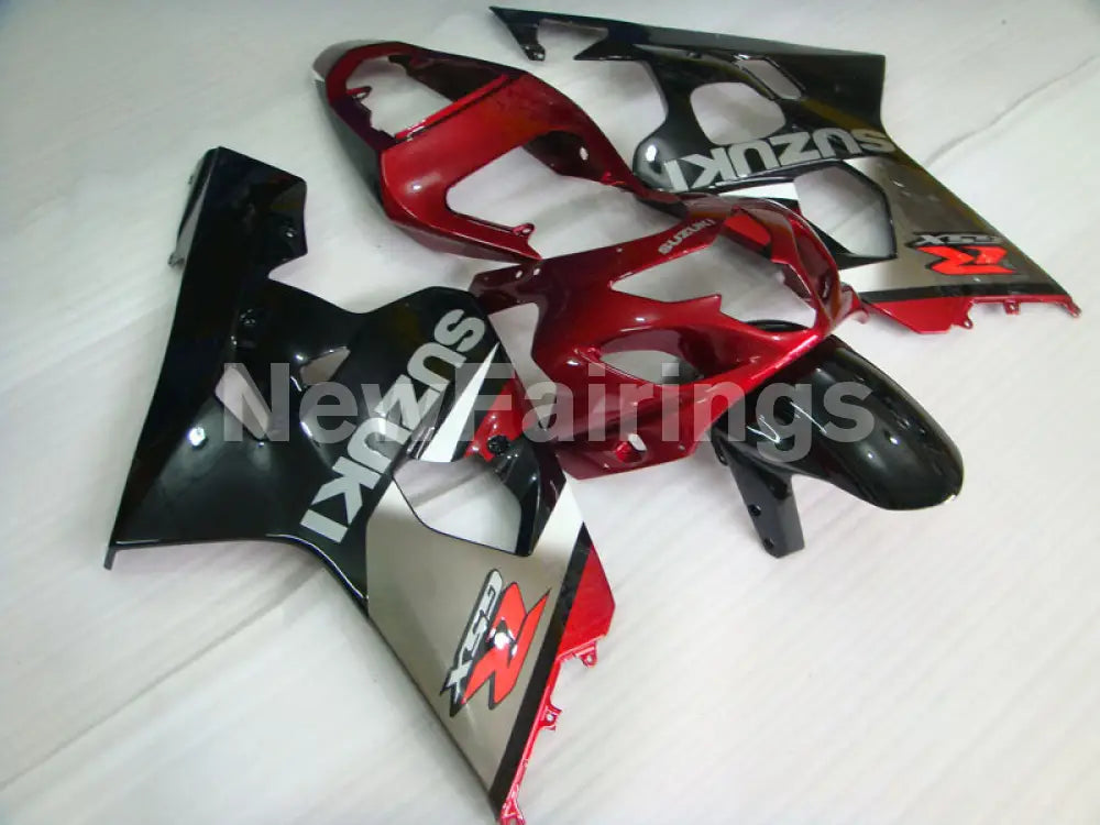 Wine Red and Grey Black Factory Style - GSX-R750 04-05 Fairing Kit