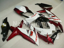 Wine Red and White Black Factory Style - GSX-R750 08-10 Fairing Kit