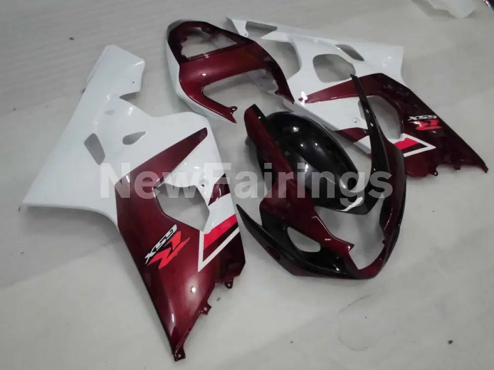 Wine Red and White Factory Style - GSX-R750 04-05 Fairing Kit
