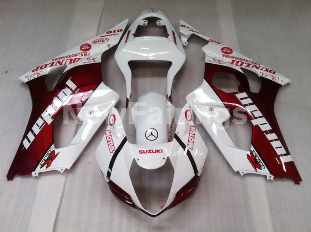 Wine Red and White Jordan - GSX-R1000 03-04 Fairing Kit
