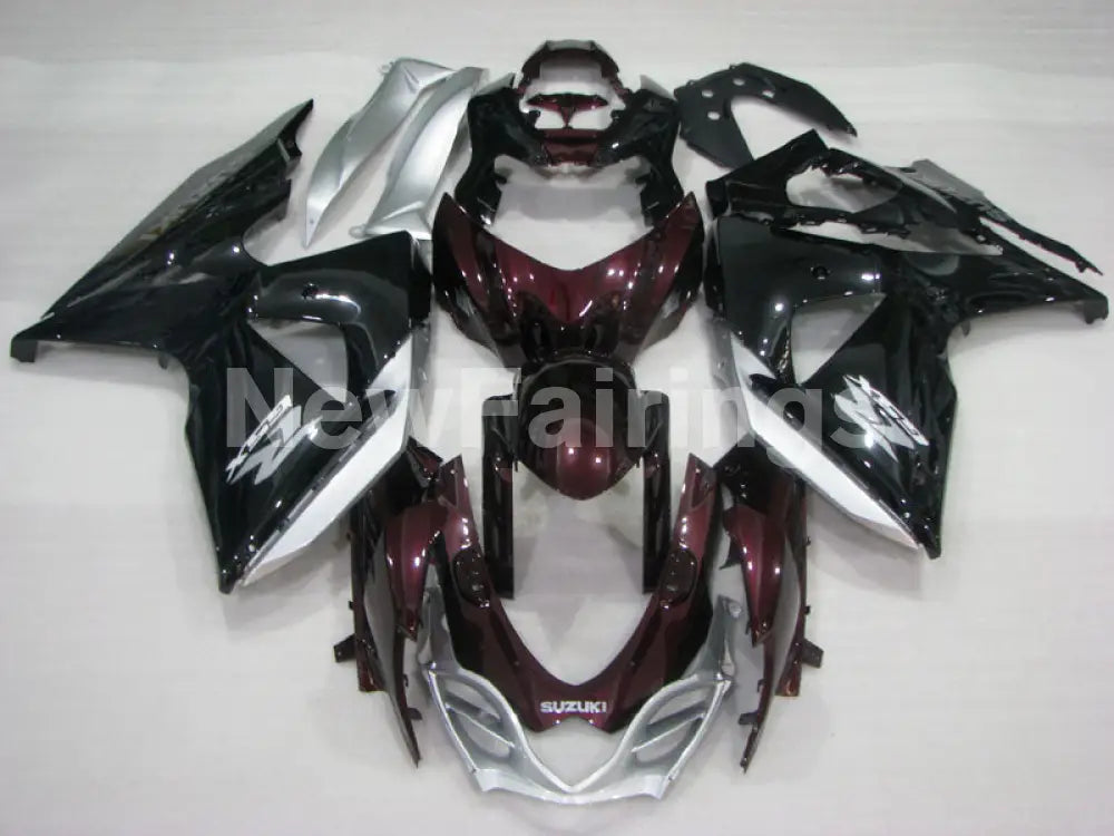 Wine Red and Black Silver Factory Style - GSX-R1000 09-16 Fairing Kit
