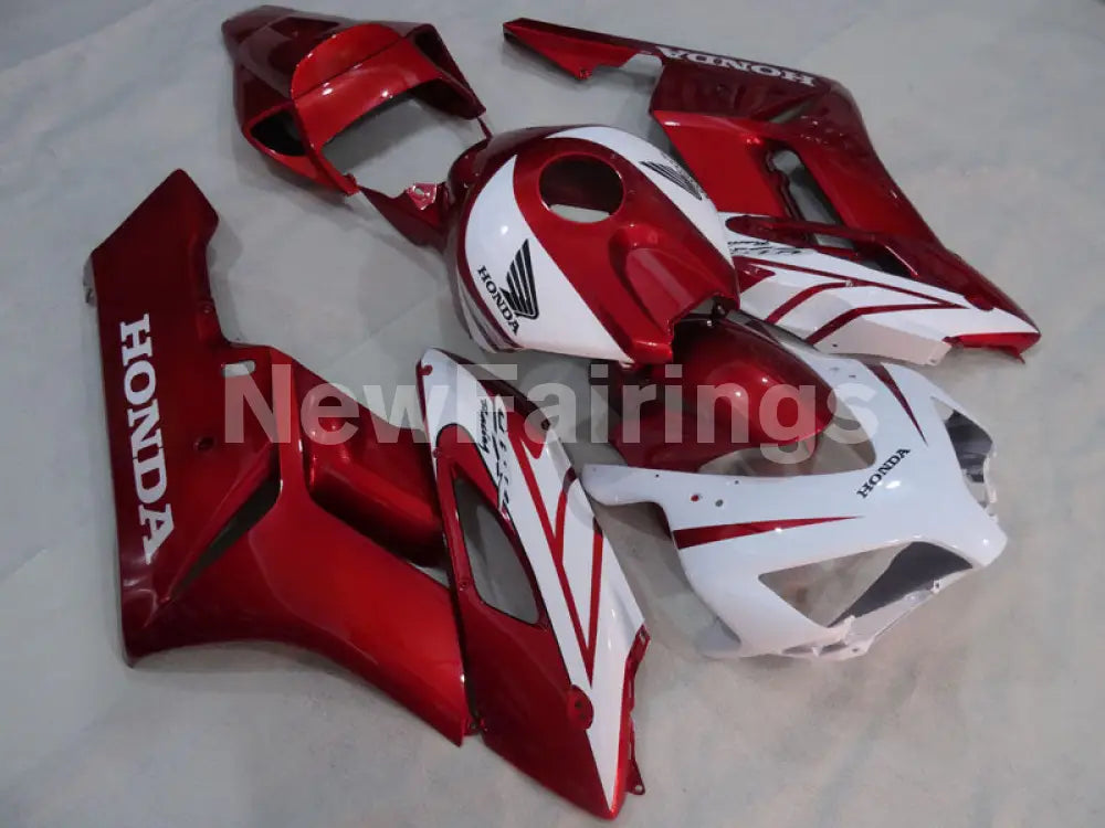 Wine Red and White Factory Style - CBR1000RR 04-05 Fairing Kit