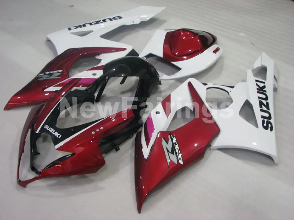 Wine Red and White Factory Style - GSX-R1000 05-06 Fairing Kit