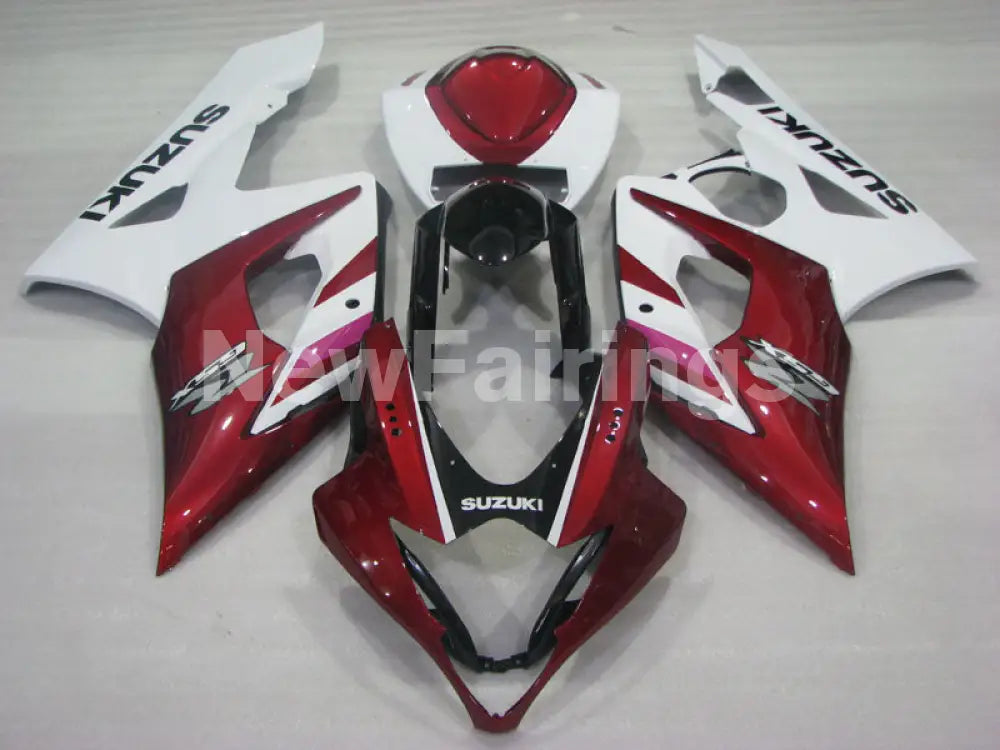 Wine Red and White Factory Style - GSX-R1000 05-06 Fairing Kit