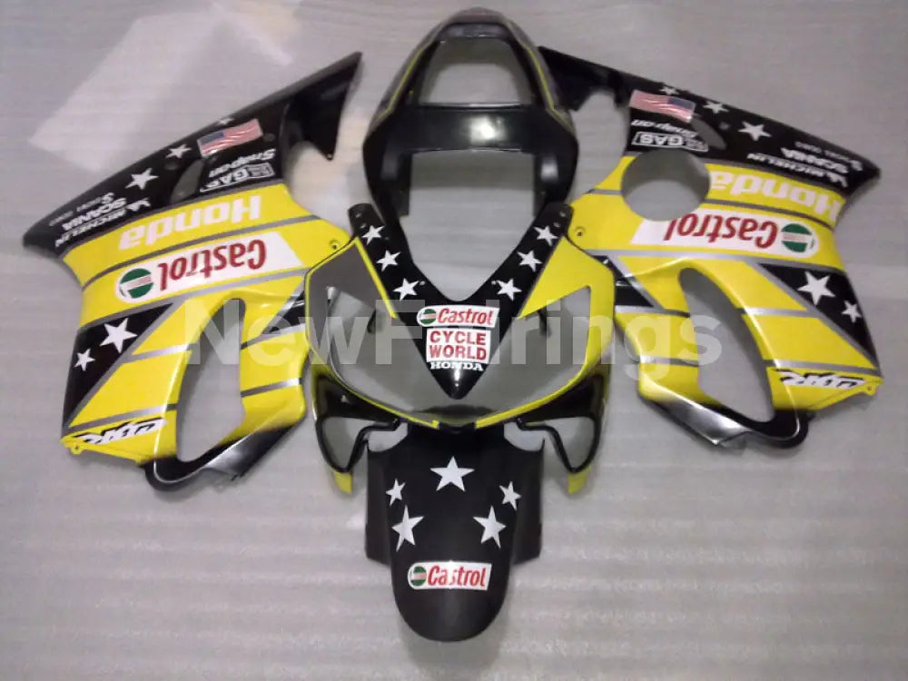 Yellow and Black Castrol - CBR600 F4i 01-03 Fairing Kit
