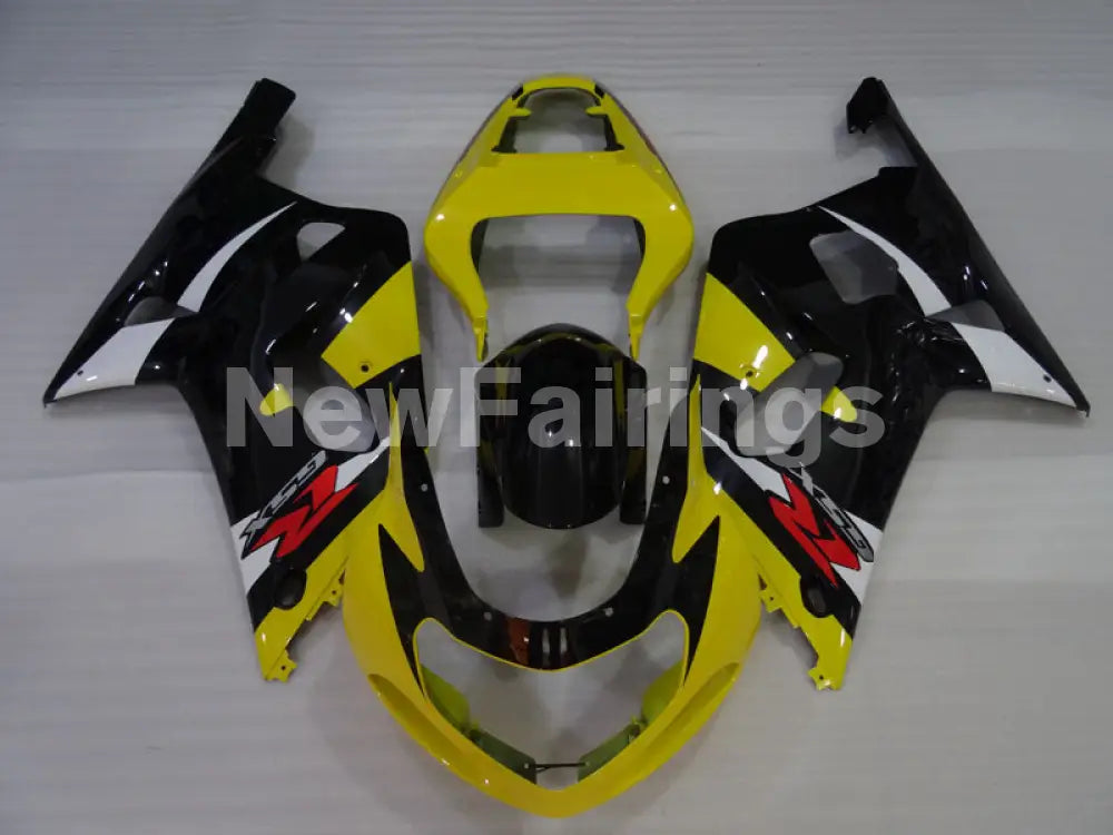 Yellow and Black White Factory Style - GSX-R750 00-03 Fairing Kit