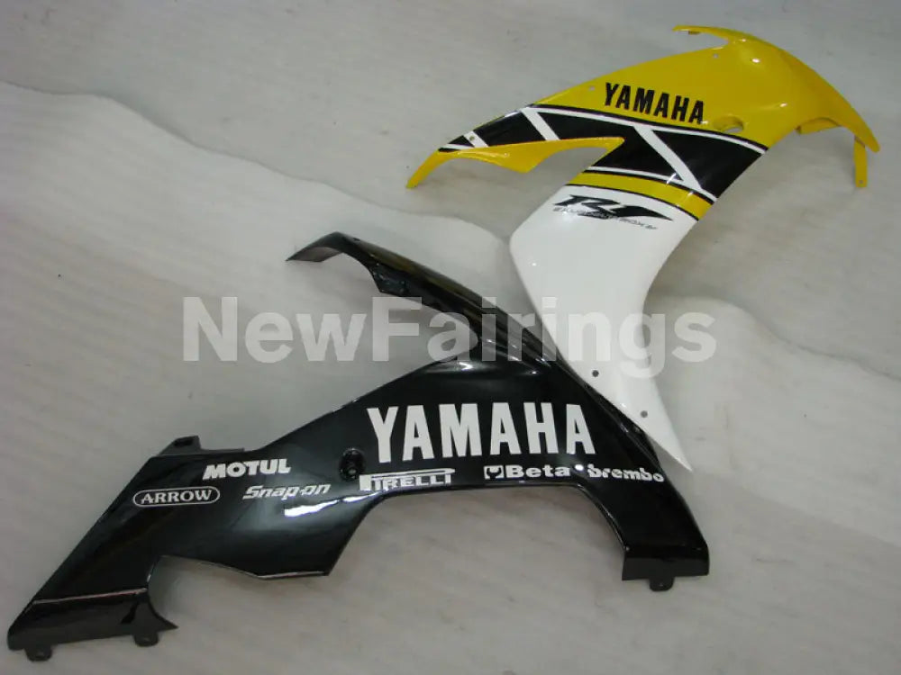 Yellow and Black White Factory Style - YZF-R1 04-06 Fairing Kit
