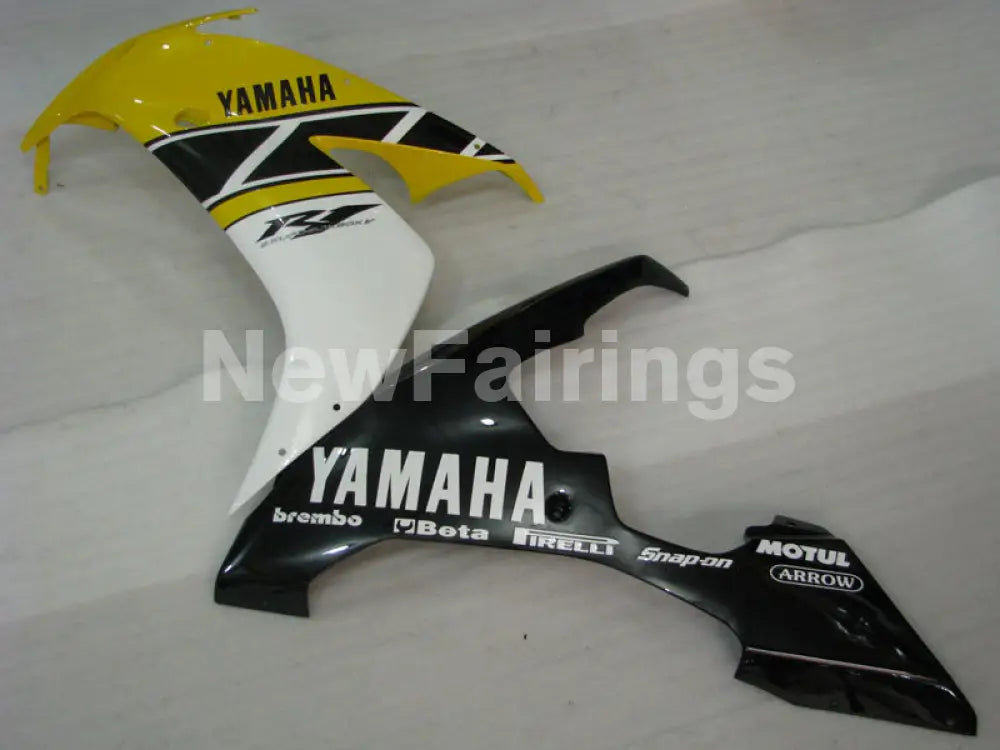 Yellow and Black White Factory Style - YZF-R1 04-06 Fairing Kit