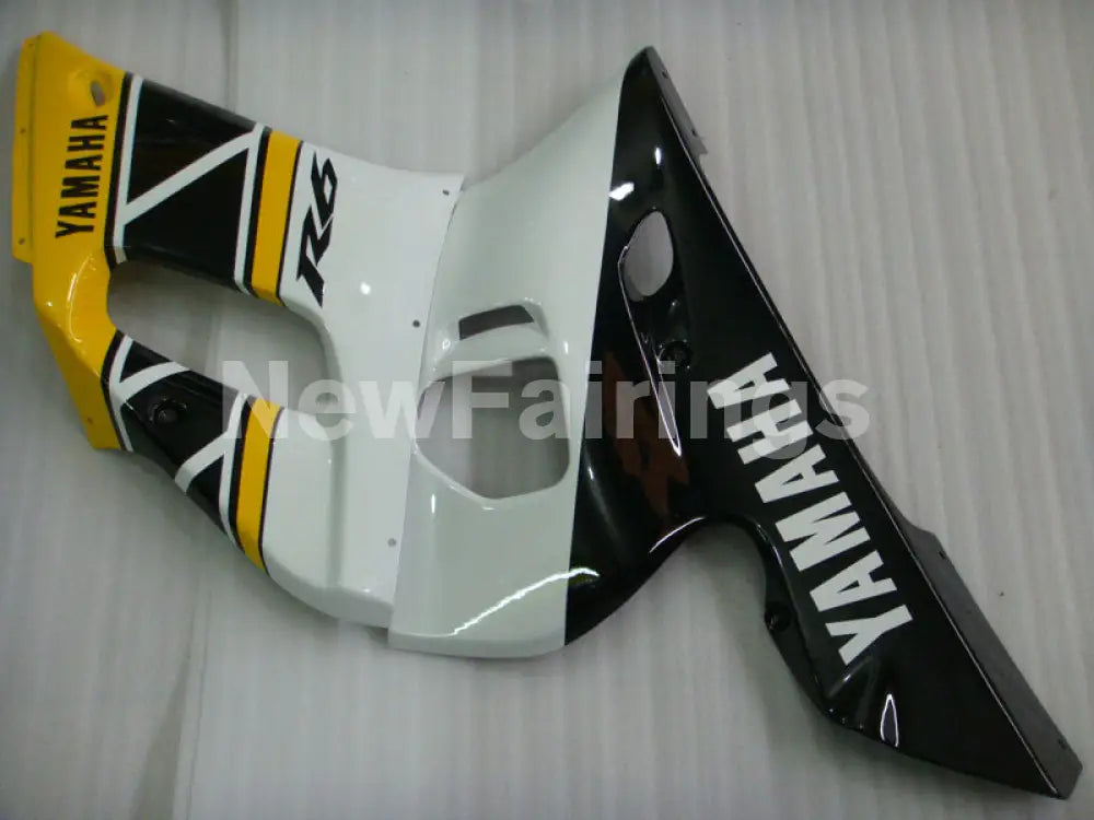 Yellow and Black White Factory Style - YZF-R6 98-02 Fairing Kit