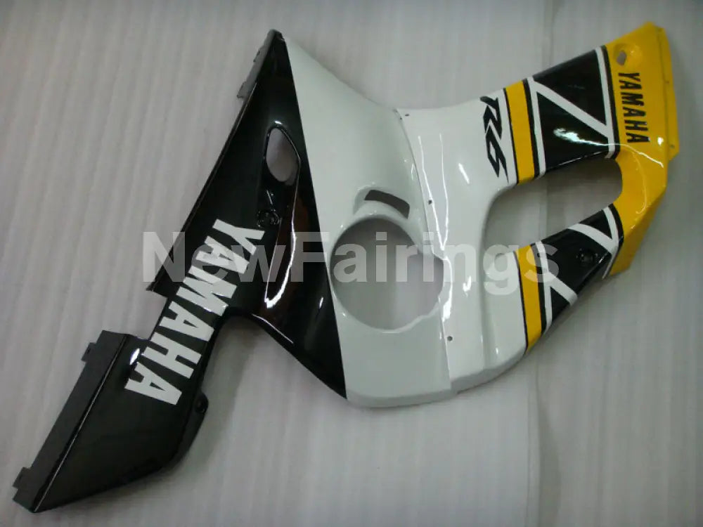 Yellow and Black White Factory Style - YZF-R6 98-02 Fairing Kit