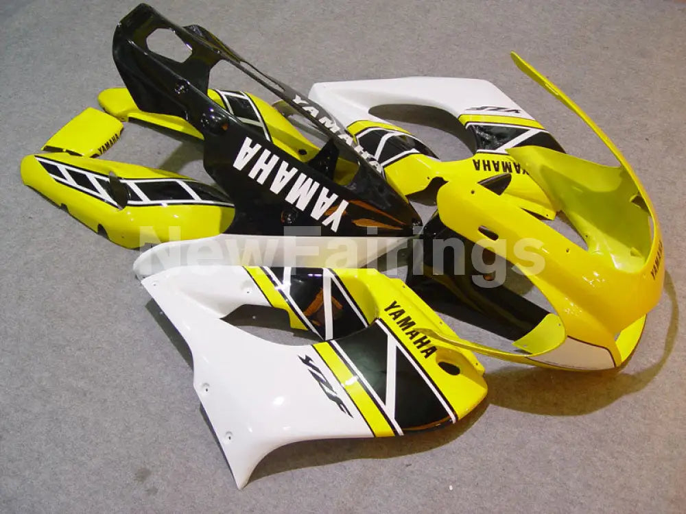 Yellow and Black White Factory Style - YZF1000R Thunderace 96-05 Fairing Kit