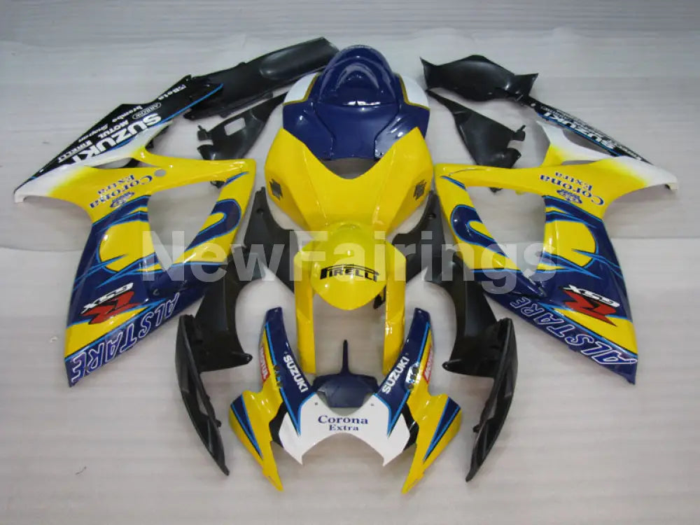 Yellow and Blue White Corona - GSX-R600 06-07 Fairing Kit