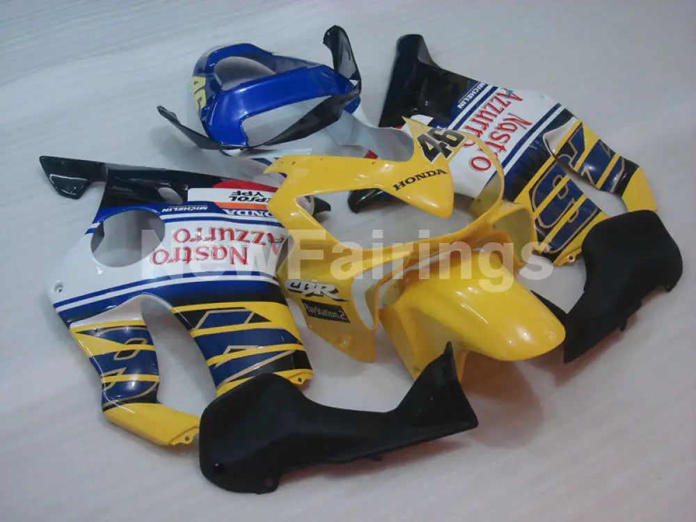 Yellow and Blue White Nastro Azzurro - CBR600 F4i 01-03 Fairing Kit