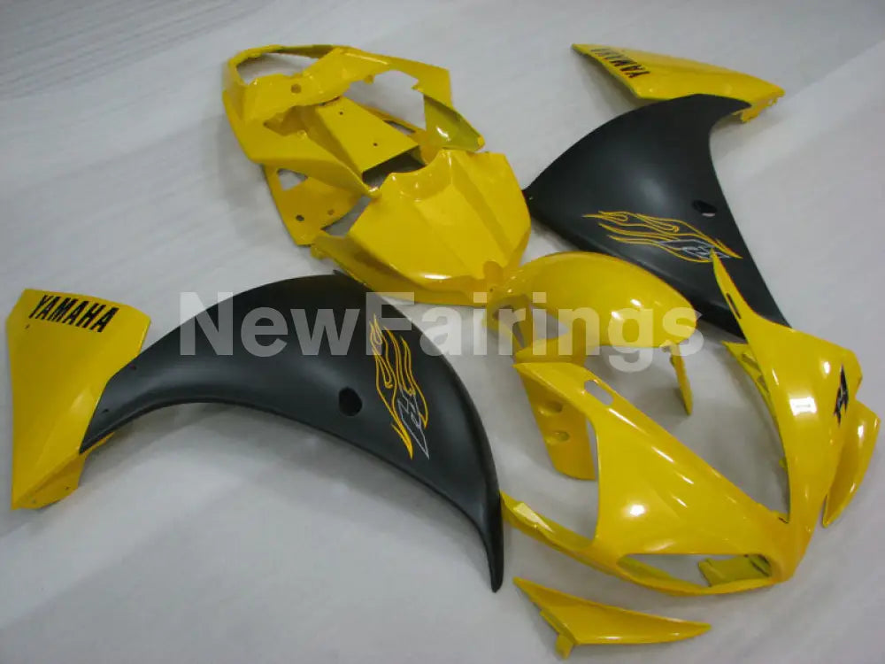 Yellow and Matte Black Factory Style - YZF-R1 12-14 Fairing Kit