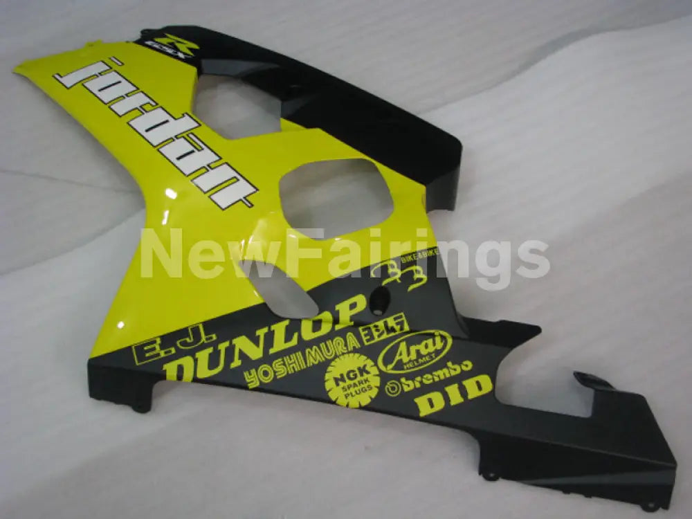 Yellow and Matte Black Jordan - GSX-R600 04-05 Fairing Kit