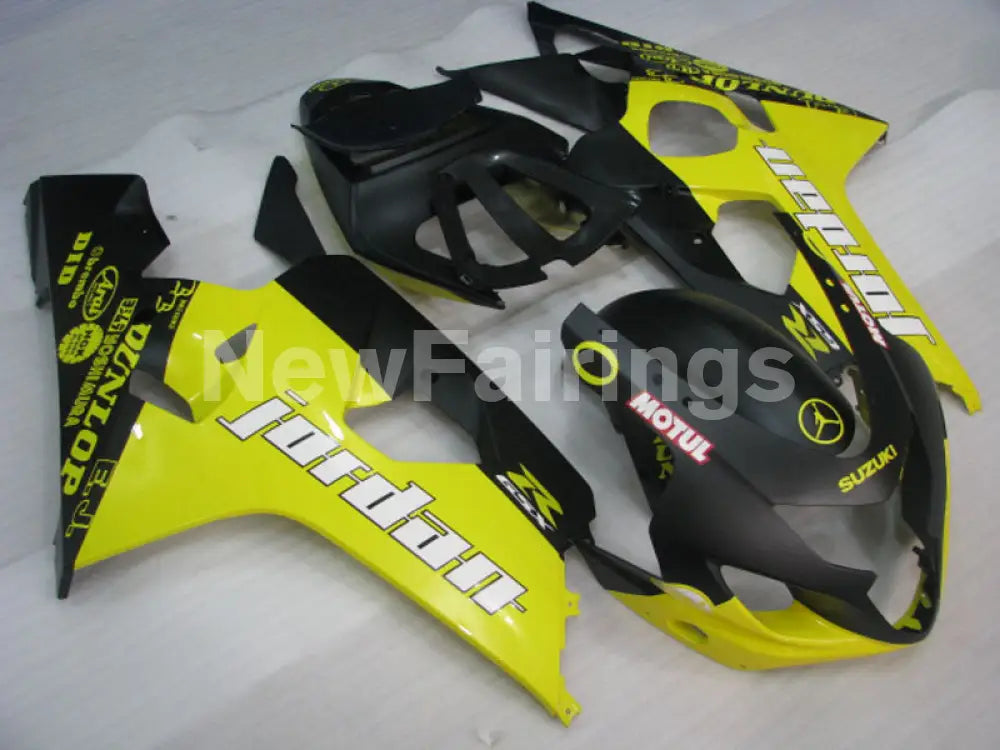 Yellow and Matte Black Jordan - GSX-R600 04-05 Fairing Kit